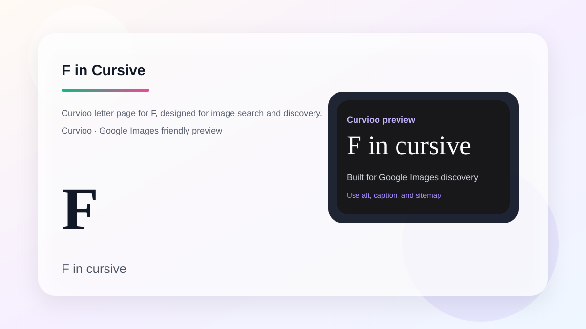 Curvioo cursive preview for the letter F