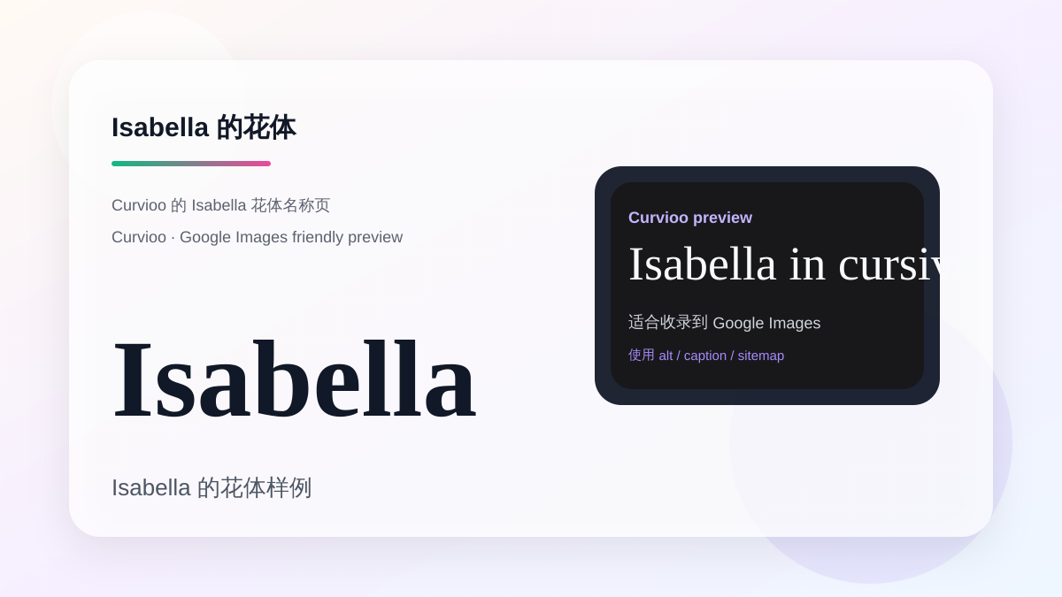 Curvioo 的 Isabella 花体预览