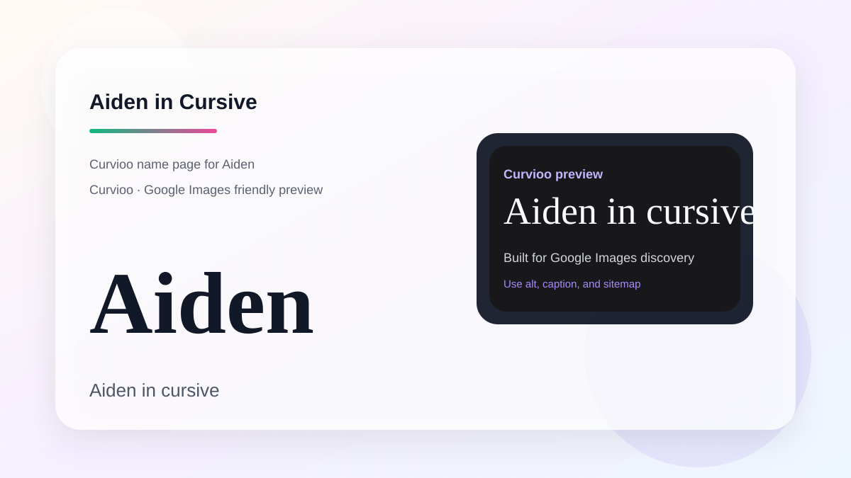 Curvioo cursive preview for the name Aiden