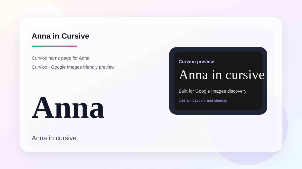 Curvioo cursive preview for the name Anna