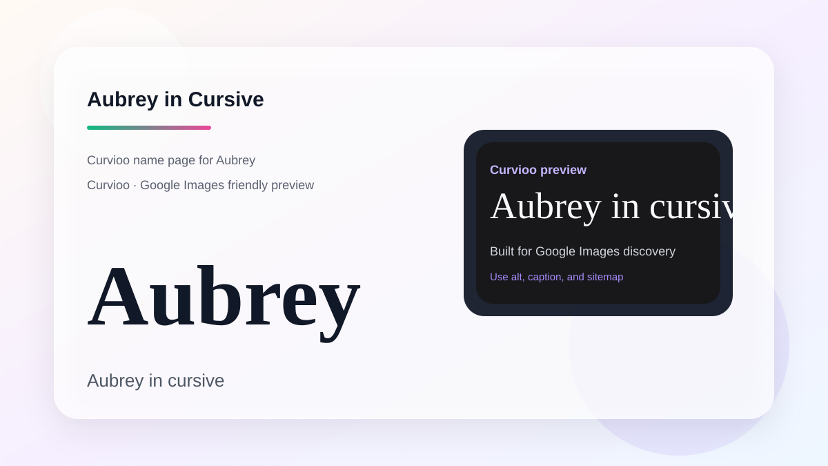 Curvioo cursive preview for the name Aubrey