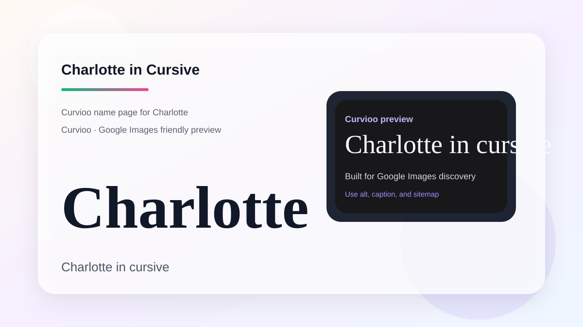 Curvioo cursive preview for the name Charlotte