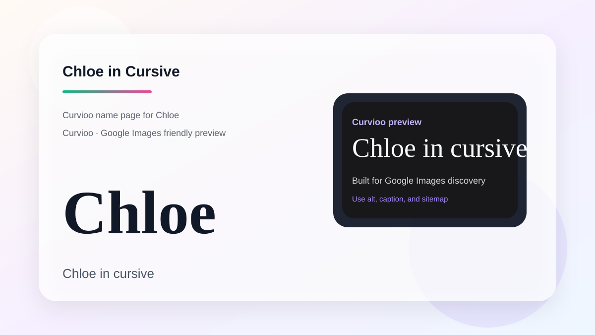 Curvioo cursive preview for the name Chloe