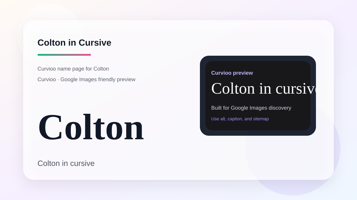 Curvioo cursive preview for the name Colton