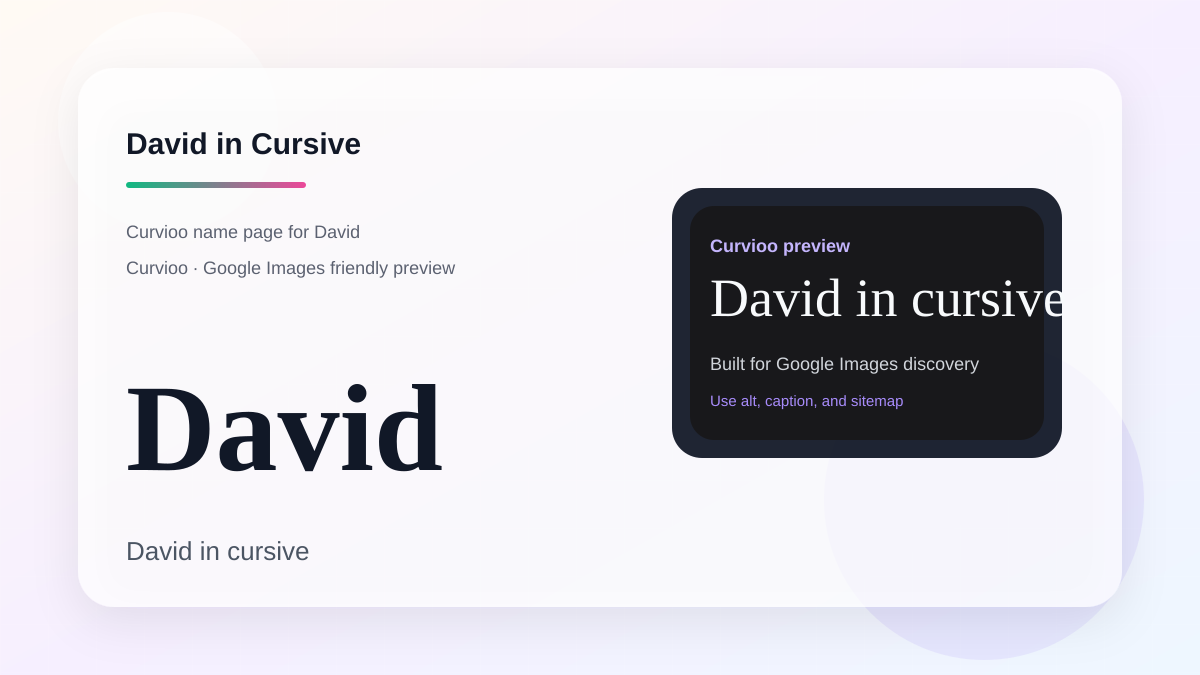 Curvioo cursive preview for the name David