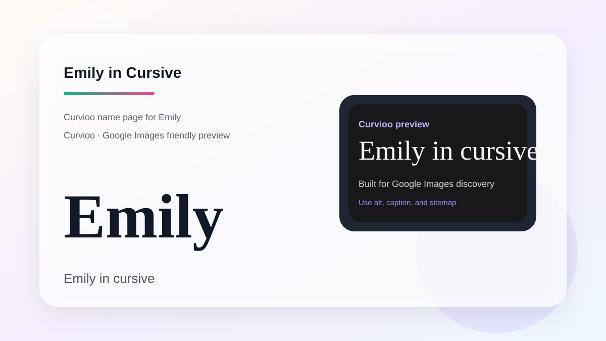 Curvioo cursive preview for the name Emily