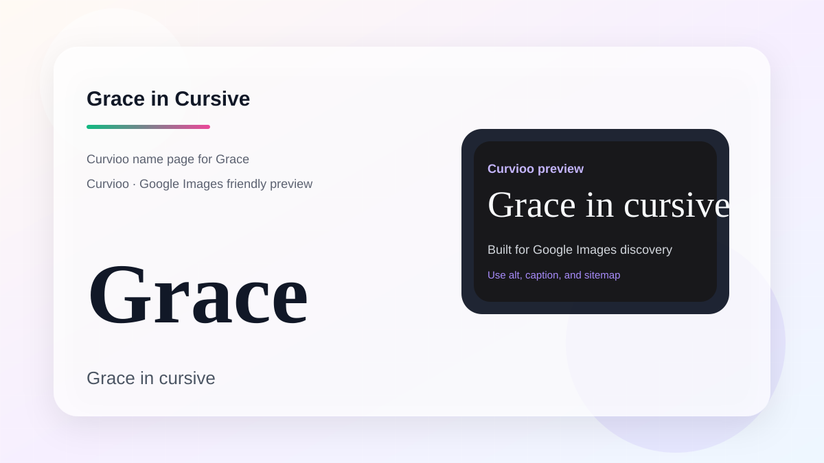 Curvioo cursive preview for the name Grace