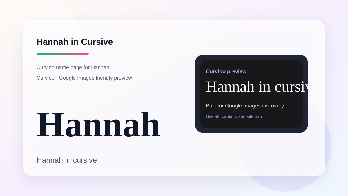 Curvioo cursive preview for the name Hannah