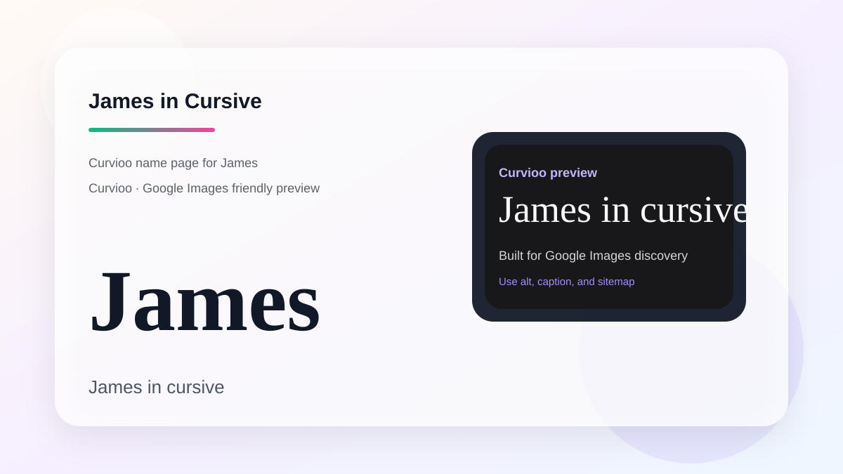 Curvioo cursive preview for the name James