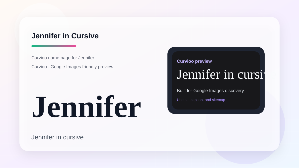 Curvioo cursive preview for the name Jennifer