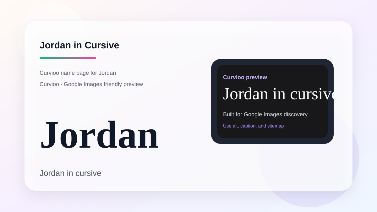 Curvioo cursive preview for the name Jordan