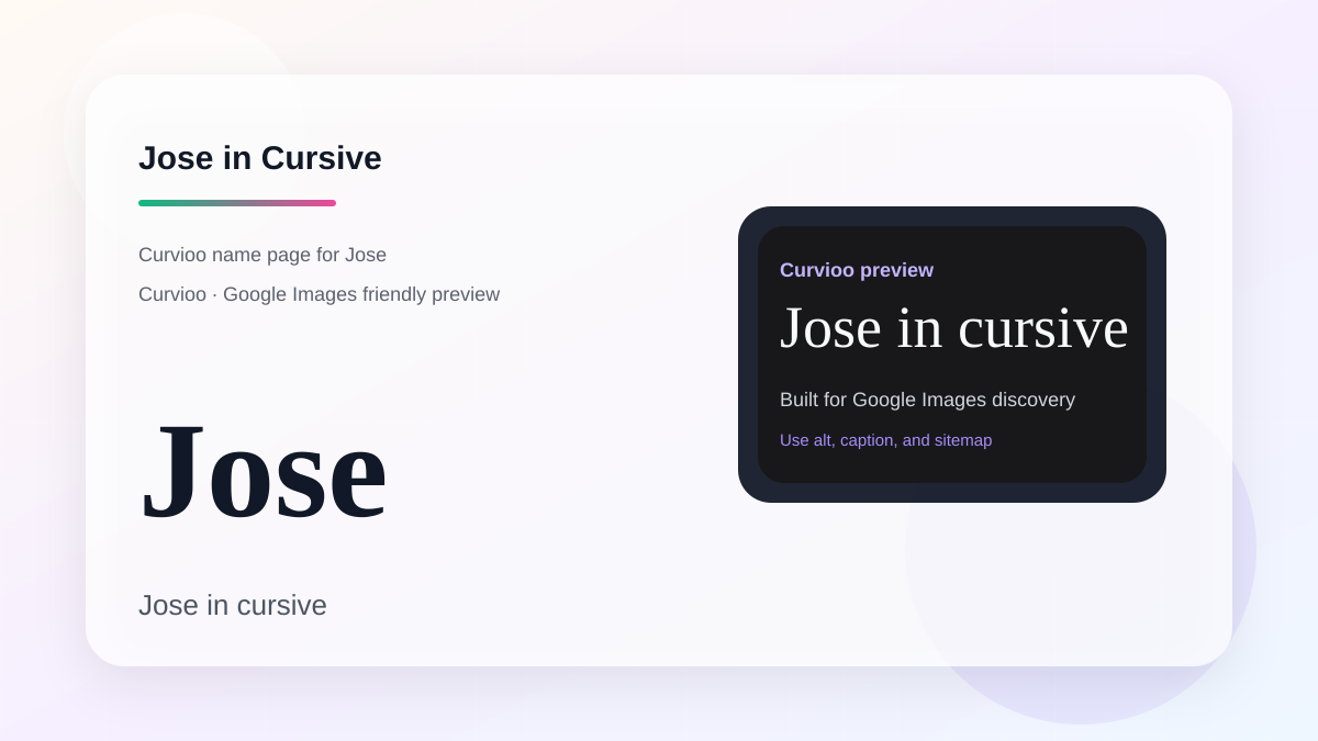 Curvioo cursive preview for the name Jose