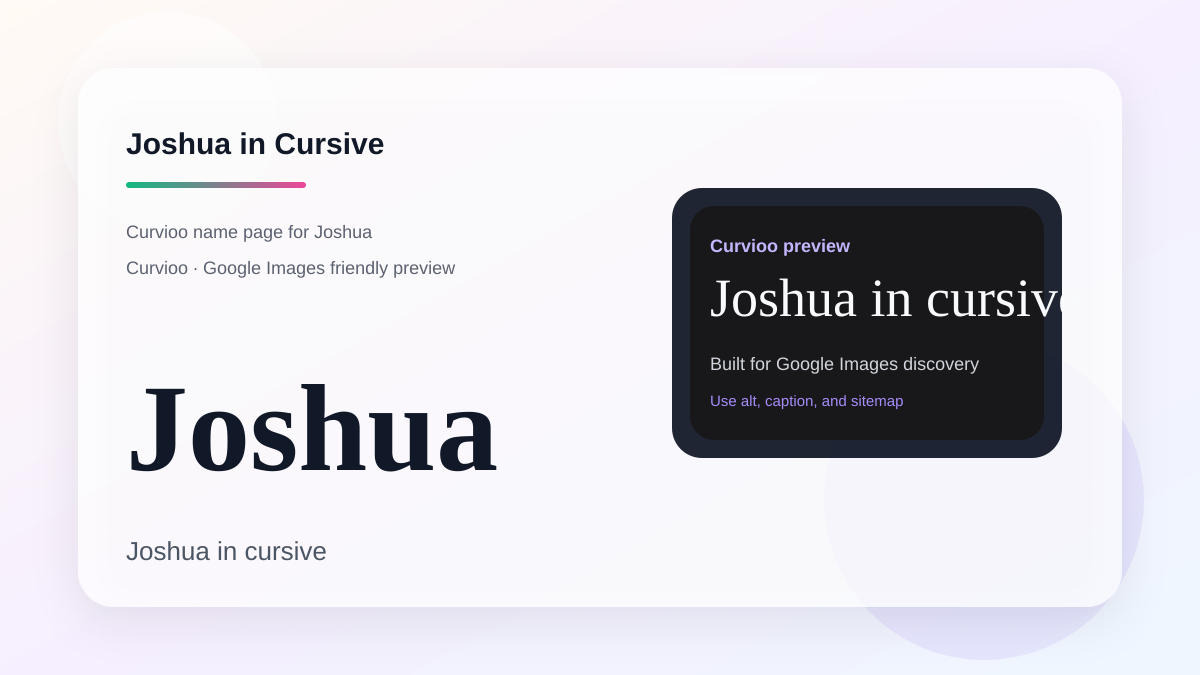 Curvioo cursive preview for the name Joshua