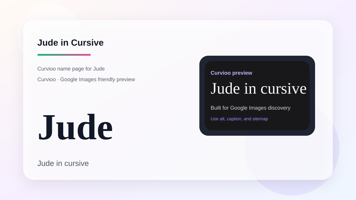 Curvioo cursive preview for the name Jude