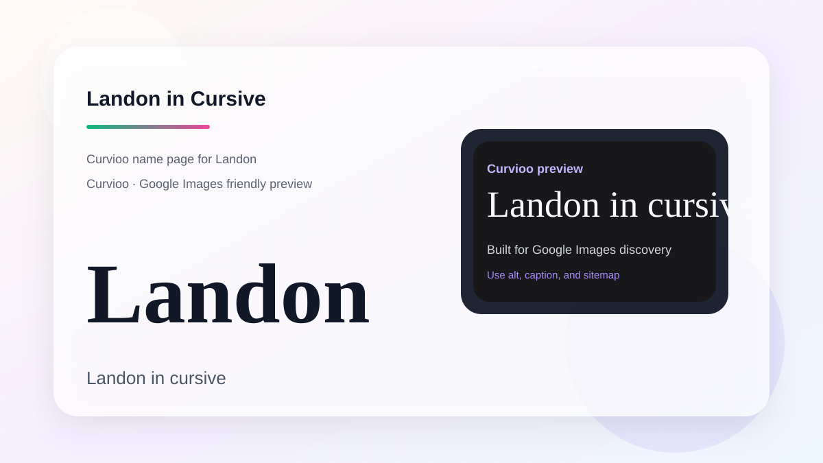 Curvioo cursive preview for the name Landon