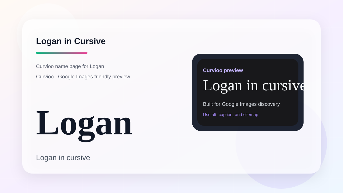 Curvioo cursive preview for the name Logan