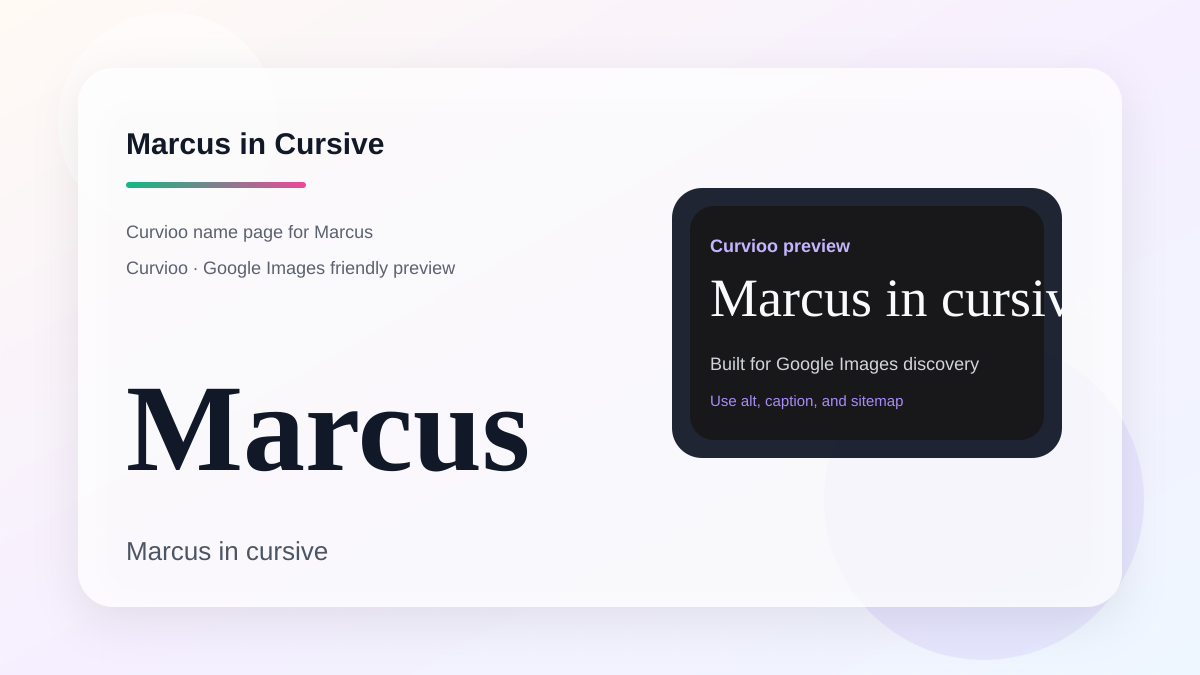 Curvioo cursive preview for the name Marcus