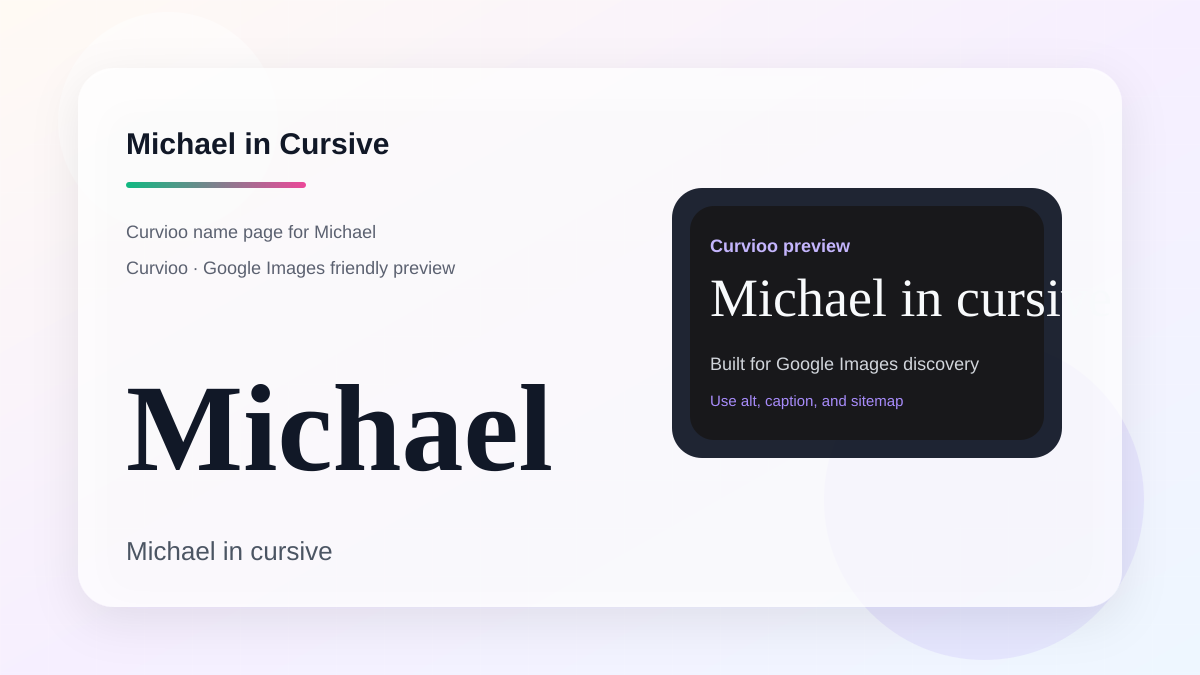 Curvioo cursive preview for the name Michael