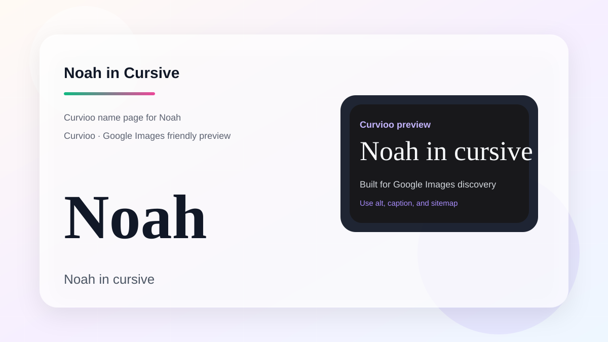 Curvioo cursive preview for the name Noah