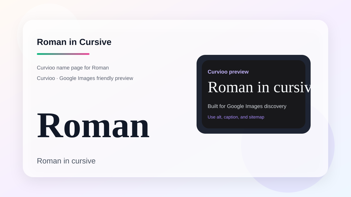 Curvioo cursive preview for the name Roman