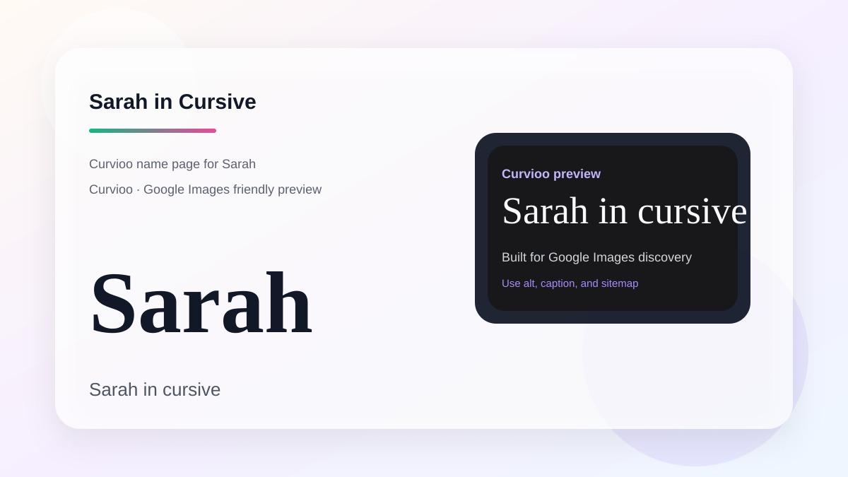 Curvioo cursive preview for the name Sarah