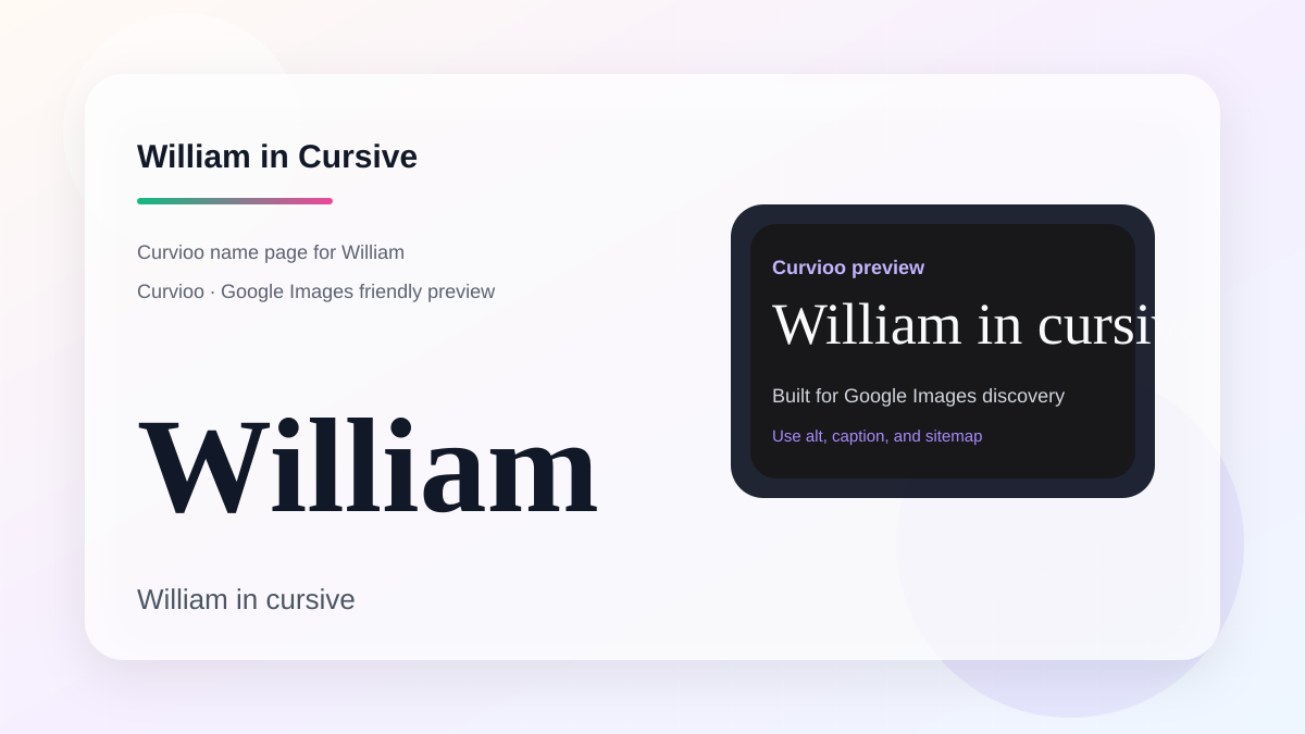 Curvioo cursive preview for the name William